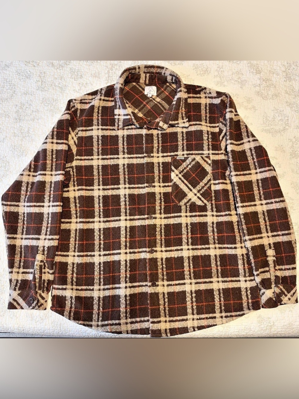 Kuwalla Plaid Shirt in Brown & Black Size Large
